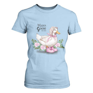 Mama Goose Est 2025 T Shirt For Women Vintage New Mom Mothers Day TS02 Light Blue Print Your Wear