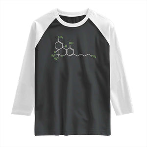 Marijuana Raglan Shirt Cannabis Weed Pot Molecule THC Stoner Gift TS10 Black White Print Your Wear
