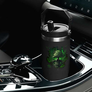 Marijuana Skull Flip Straw Tumbler Smoke Weed Cannabis 420 Pot Leaf TS02 Print Your Wear