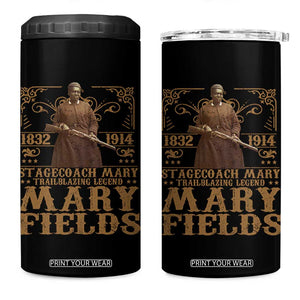 Mary Fields 4 in 1 Can Cooler Tumbler Stagecoach Mary Trailblazing Legend Black Cowgirl Pioneer TS11 One Size: 16 oz Black Print Your Wear