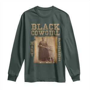Mary Fields Long Sleeve Shirt Black Cowgirl Pioneer Western Legend Vintage TS02 Dark Forest Green Print Your Wear