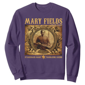 Mary Fields Sweatshirt Stagecoach Mary Trailblazing Legend Black Cowgirl TS11 Purple Print Your Wear