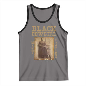 Mary Fields Tank Top Black Cowgirl Pioneer Western Legend Vintage TS02 Deep Heather Black Print Your Wear
