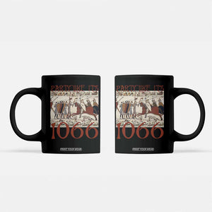 Medieval Bayeux Tapestry Hastings 1066 Coffee Mug Funny Party Like It's 1066 History Lover TS09 Black Print Your Wear