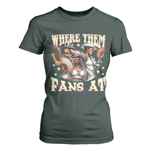 Melanin Cowgirls T Shirt For Women Where Them Fans At Country Life Women Girls TS02 Dark Forest Green Print Your Wear