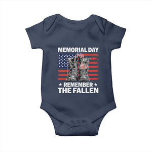 Memorial Day Remember The Fallen Baby Onesie Veteran Military Vintage USA Flag TS10 Navy Print Your Wear