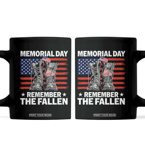 Memorial Day Remember The Fallen Coffee Mug Veteran Military Vintage USA Flag TS10 Black Print Your Wear