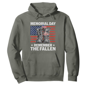 Memorial Day Remember The Fallen Hoodie Veteran Military Vintage USA Flag TS10 Military Green Print Your Wear