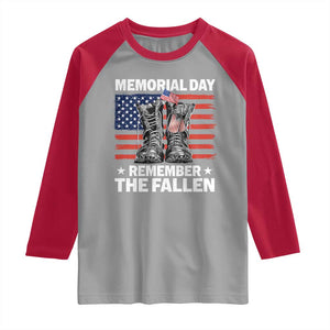Memorial Day Remember The Fallen Raglan Shirt Veteran Military Vintage USA Flag TS10 Sport Gray Red Print Your Wear