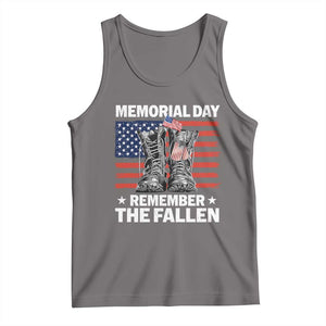 Memorial Day Remember The Fallen Tank Top Veteran Military Vintage USA Flag TS10 Deep Heather Print Your Wear