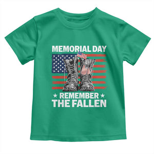 Memorial Day Remember The Fallen Toddler T Shirt Veteran Military Vintage USA Flag TS10 Irish Green Print Your Wear