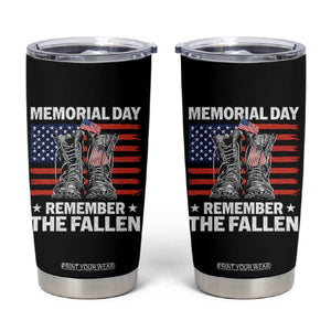 Memorial Day Remember The Fallen Tumbler Cup Veteran Military Vintage USA Flag TS10 Black Print Your Wear