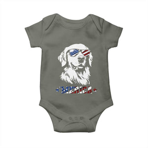 Merica Golden Retriever Baby Onesie 4th of July Dog Patriotic Dog Mom TS10 Military Green Print Your Wear