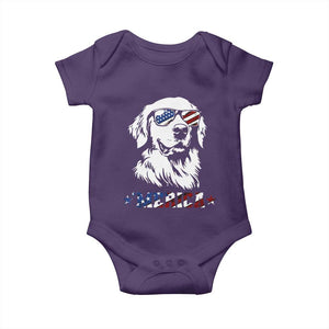 Merica Golden Retriever Baby Onesie 4th of July Dog Patriotic Dog Mom TS10 Purple Print Your Wear