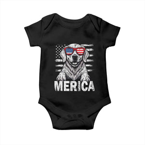 Merica Golden Retriever Baby Onesie Patriotic Dog US Flag 4th Of July TS02 Black Print Your Wear