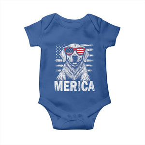 Merica Golden Retriever Baby Onesie Patriotic Dog US Flag 4th Of July TS02 Royal Blue Print Your Wear