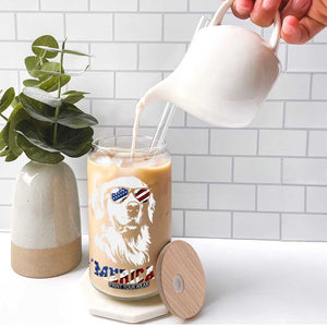 Merica Golden Retriever Glass Can 4th of July Dog Patriotic Dog Mom TS10 Print Your Wear