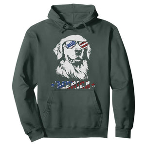 Merica Golden Retriever Hoodie 4th of July Dog Patriotic Dog Mom TS10 Dark Forest Green Print Your Wear