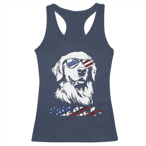 Merica Golden Retriever Racerback Tank Top 4th of July Dog Patriotic Dog Mom TS10 Navy Print Your Wear