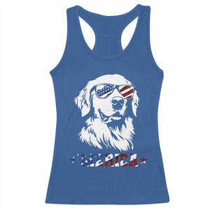 Merica Golden Retriever Racerback Tank Top 4th of July Dog Patriotic Dog Mom TS10 Royal Blue Print Your Wear