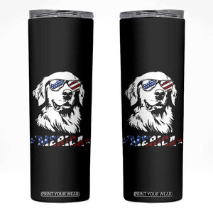 Merica Golden Retriever Skinny Tumbler 4th of July Dog Patriotic Dog Mom TS10 Black Print Your Wear