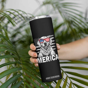 Merica Golden Retriever Skinny Tumbler Patriotic Dog US Flag 4th Of July TS02 Print Your Wear