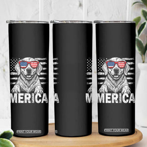 Merica Golden Retriever Skinny Tumbler Patriotic Dog US Flag 4th Of July TS02 Print Your Wear