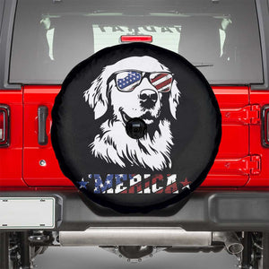 Merica Golden Retriever Spare Tire Cover 4th of July Dog Patriotic Dog Mom TS10 Black Print Your Wear