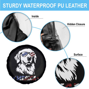 Merica Golden Retriever Spare Tire Cover 4th of July Dog Patriotic Dog Mom TS10 Print Your Wear
