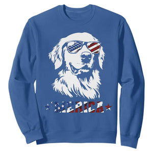 Merica Golden Retriever Sweatshirt 4th of July Dog Patriotic Dog Mom TS10 Royal Blue Print Your Wear