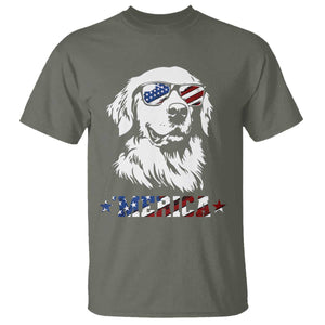 Merica Golden Retriever T Shirt 4th of July Dog Patriotic Dog Mom TS10 Military Green Print Your Wear