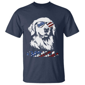Merica Golden Retriever T Shirt 4th of July Dog Patriotic Dog Mom TS10 Navy Print Your Wear