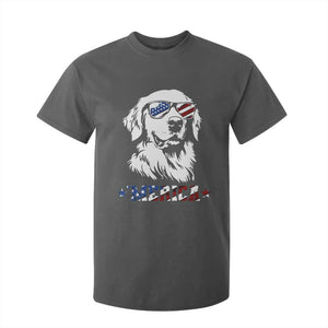 Merica Golden Retriever T Shirt For Kid 4th of July Dog Patriotic Dog Mom TS10 Dark Heather Print Your Wear