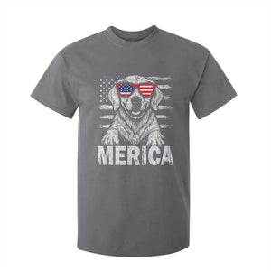 Merica Golden Retriever T Shirt For Kid Patriotic Dog US Flag 4th Of July TS02 Charcoal Print Your Wear