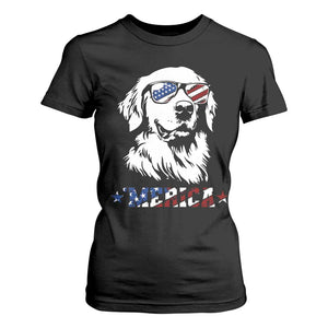 Merica Golden Retriever T Shirt For Women 4th of July Dog Patriotic Dog Mom TS10 Black Print Your Wear