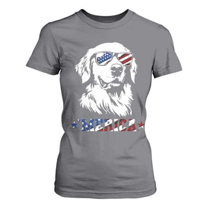 Merica Golden Retriever T Shirt For Women 4th of July Dog Patriotic Dog Mom TS10 Charcoal Print Your Wear