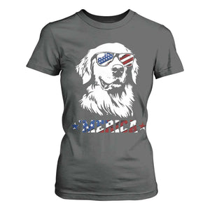 Merica Golden Retriever T Shirt For Women 4th of July Dog Patriotic Dog Mom TS10 Dark Heather Print Your Wear
