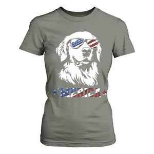 Merica Golden Retriever T Shirt For Women 4th of July Dog Patriotic Dog Mom TS10 Military Green Print Your Wear