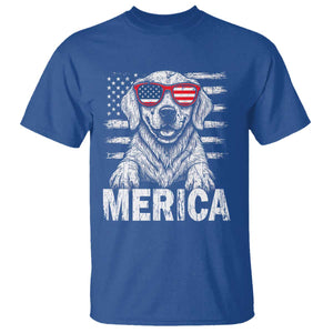 Merica Golden Retriever T Shirt Patriotic Dog US Flag 4th Of July TS02 Royal Blue Print Your Wear