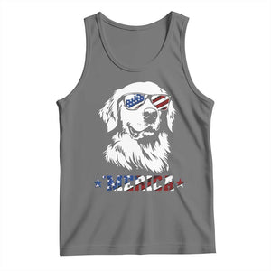 Merica Golden Retriever Tank Top 4th of July Dog Patriotic Dog Mom TS10 Black Heather Print Your Wear