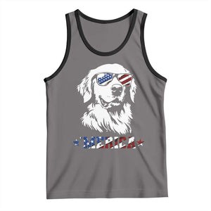 Merica Golden Retriever Tank Top 4th of July Dog Patriotic Dog Mom TS10 Deep Heather Black Print Your Wear