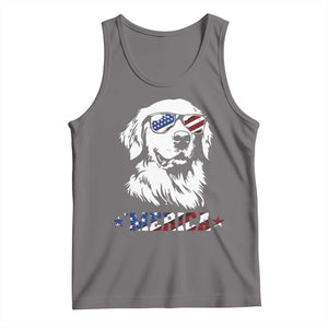 Merica Golden Retriever Tank Top 4th of July Dog Patriotic Dog Mom TS10 Deep Heather Print Your Wear