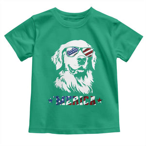 Merica Golden Retriever Toddler T Shirt 4th of July Dog Patriotic Dog Mom TS10 Irish Green Print Your Wear