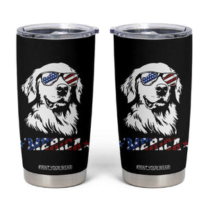 Merica Golden Retriever Tumbler Cup 4th of July Dog Patriotic Dog Mom TS10 Black Print Your Wear
