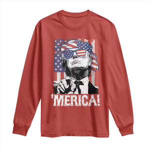 Merica Trump 4th Of July American Flag Long Sleeve Shirt TS11 Red Print Your Wear