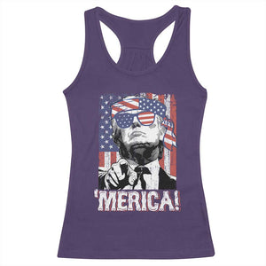 Merica Trump 4th Of July American Flag Racerback Tank Top TS11 Purple Print Your Wear