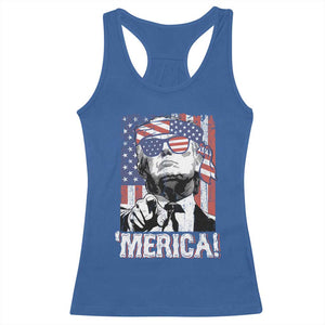 Merica Trump 4th Of July American Flag Racerback Tank Top TS11 Royal Blue Print Your Wear