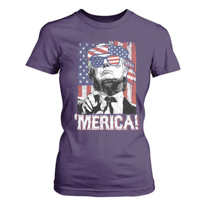 Merica Trump 4th Of July American Flag T Shirt For Women TS11 Purple Print Your Wear