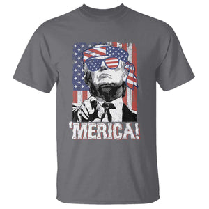 Merica Trump 4th Of July American Flag T Shirt TS11 Charcoal Print Your Wear
