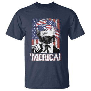 Merica Trump 4th Of July American Flag T Shirt TS11 Navy Print Your Wear